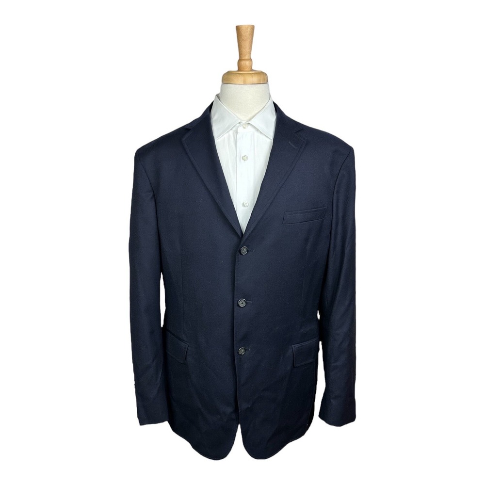 Polo Ralph Lauren X Corneliani Blue Flannel Wool Mens Unstructured Blazer XL